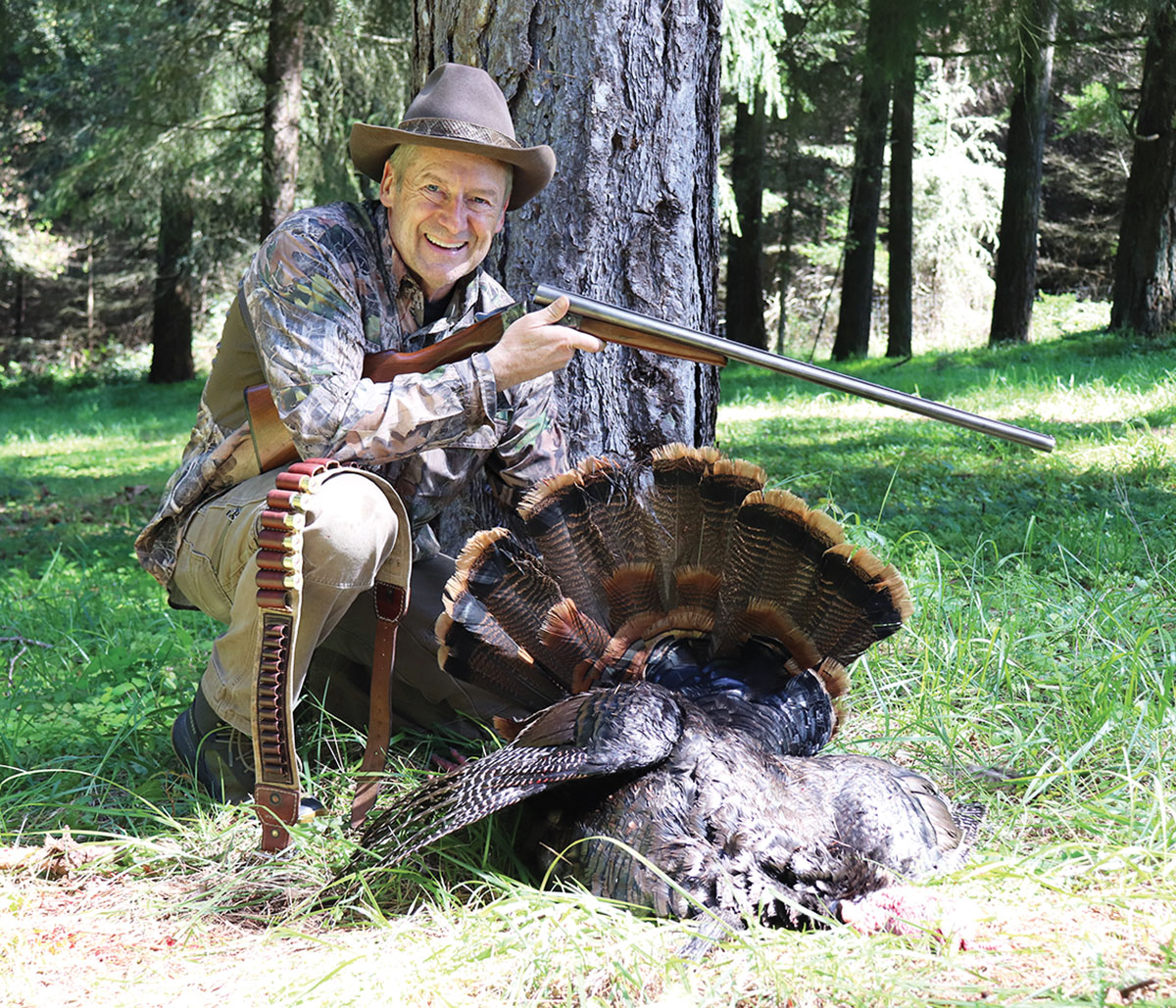 The author took this turkey with his Western Arms Long Range gun at 32 yards, which is probably the maximum effective range for the vintage turkey load with No. 5s.